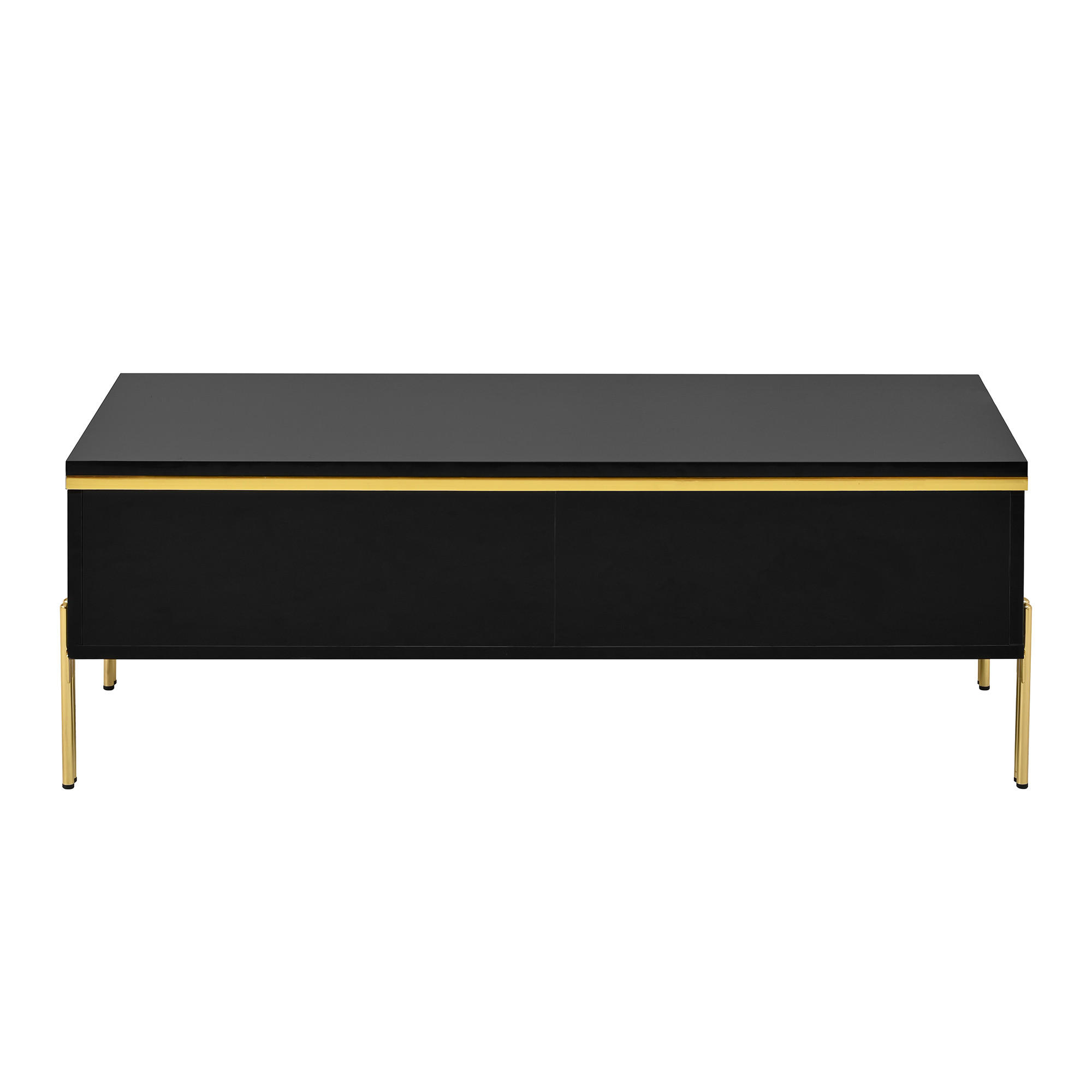 COUCHTISCH Hochglanz mit Schubladen 100 x 50 x 36 cm - Schwarz, Holzwerkstoff (100/50/36cm) - ComfortXL