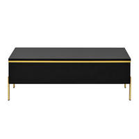 COUCHTISCH Hochglanz mit Schubladen 100 x 50 x 36 cm - Schwarz, Holzwerkstoff (100/50/36cm) - ComfortXL