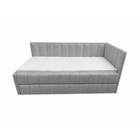 POLSTER-KINDERBETT LUKA 90x200 cm, rechts, mit Ausziehbett – Grau - Grau, Textil - KS Home Concept
