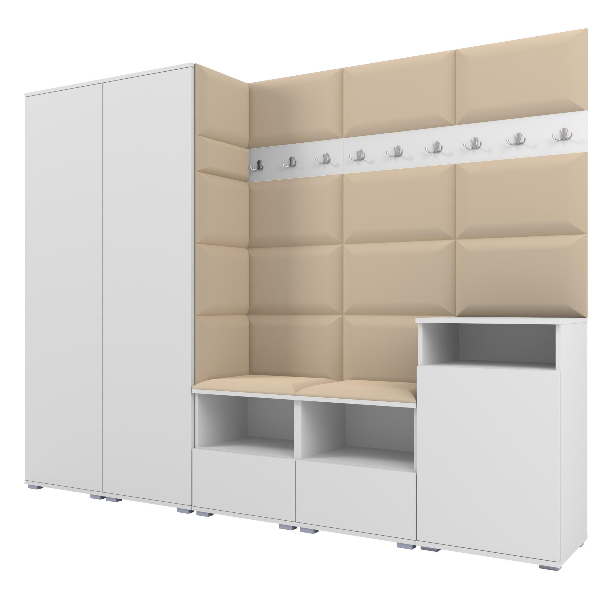 Ravio Garderobe Weiß, Beige 250x187x40 cm