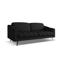 3-SITZER SOFA Chenille Stoff Schwarz - Schwarz, Textil/Metall (202/80/95cm) - Makamii