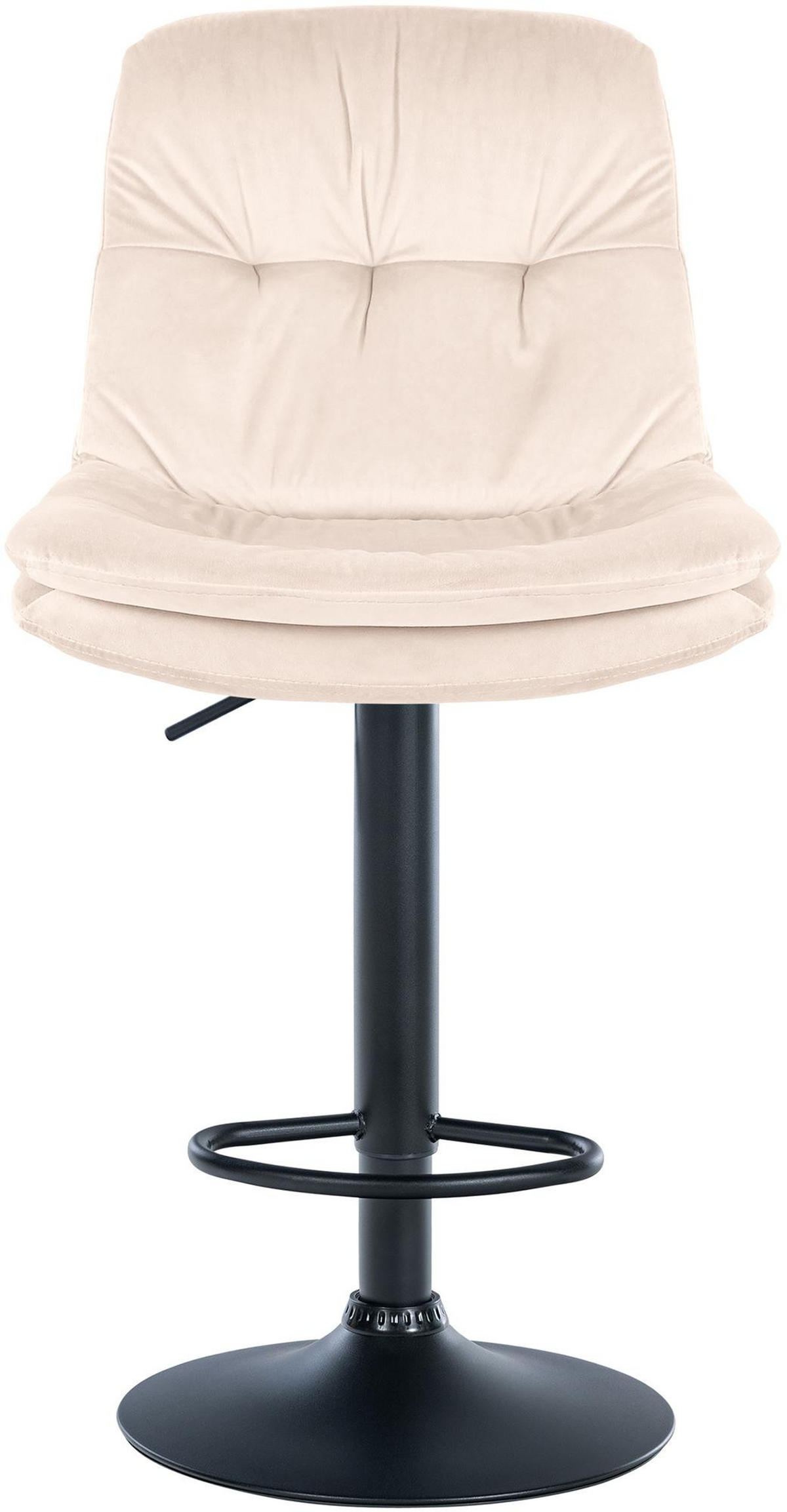 BARHOCKER Samt creme - Creme/Schwarz, Textil (46/94/54cm) - CLP