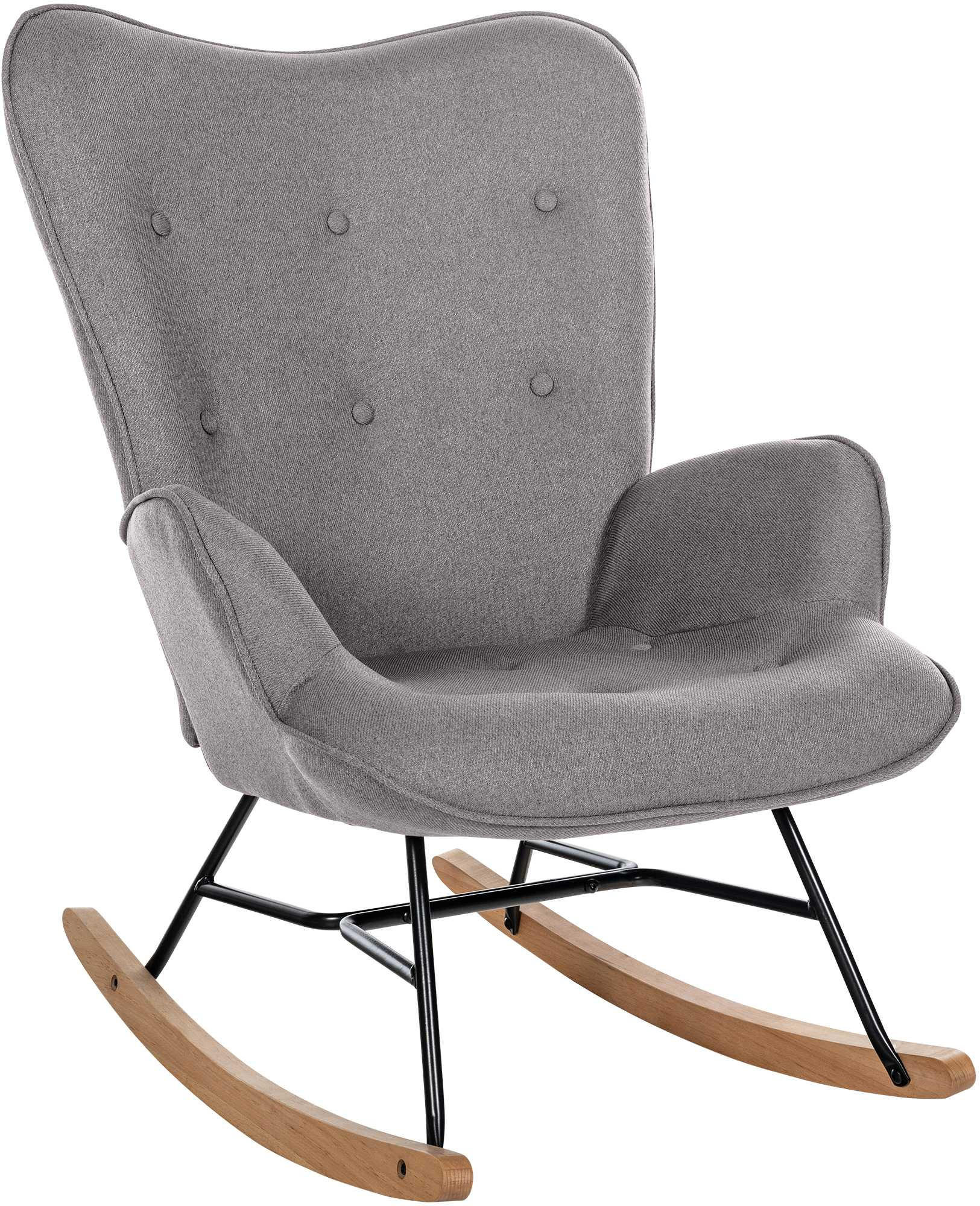 SCHAUKELSTUHL Stoff grau - Grau, Textil/Metall (71/98/88cm) - CLP