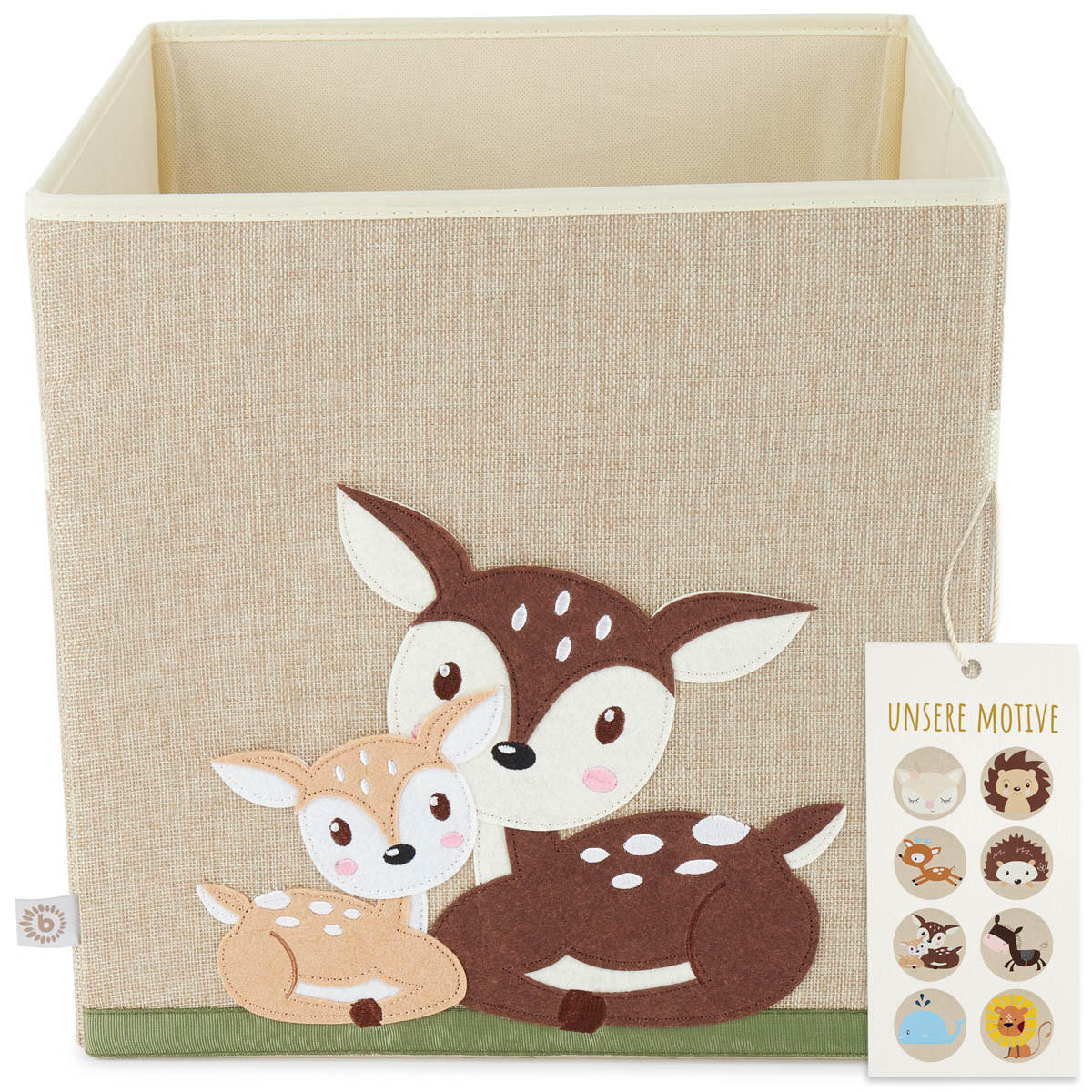 AUFBEWAHRUNGSBOX Kinder Kallax Reh - Beige/Braun, Textil (33/33cm) - Bieco Spielwaren