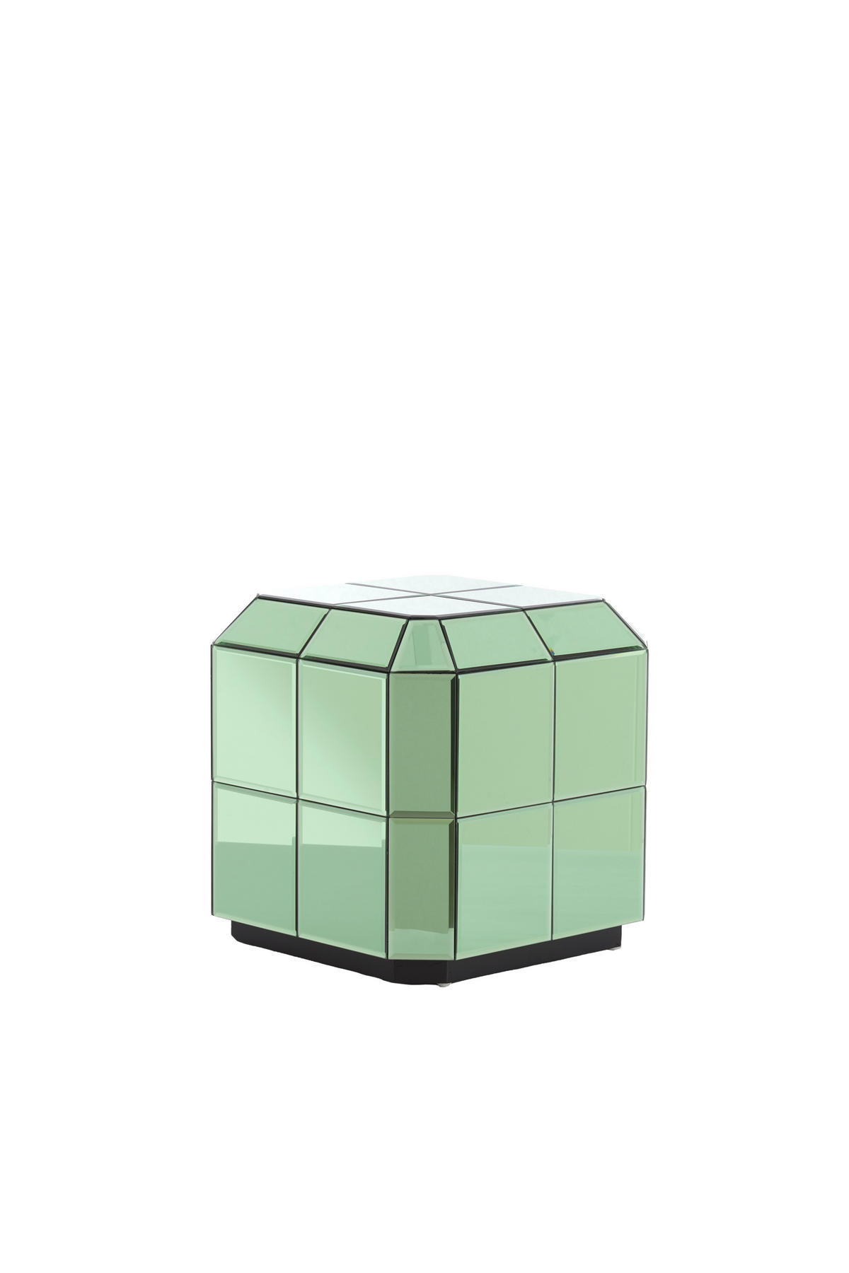 BLUMENSÄULE Luciano Grün 40/40/40 cm - Grün, Glas (40/40/40cm) - Light & Living