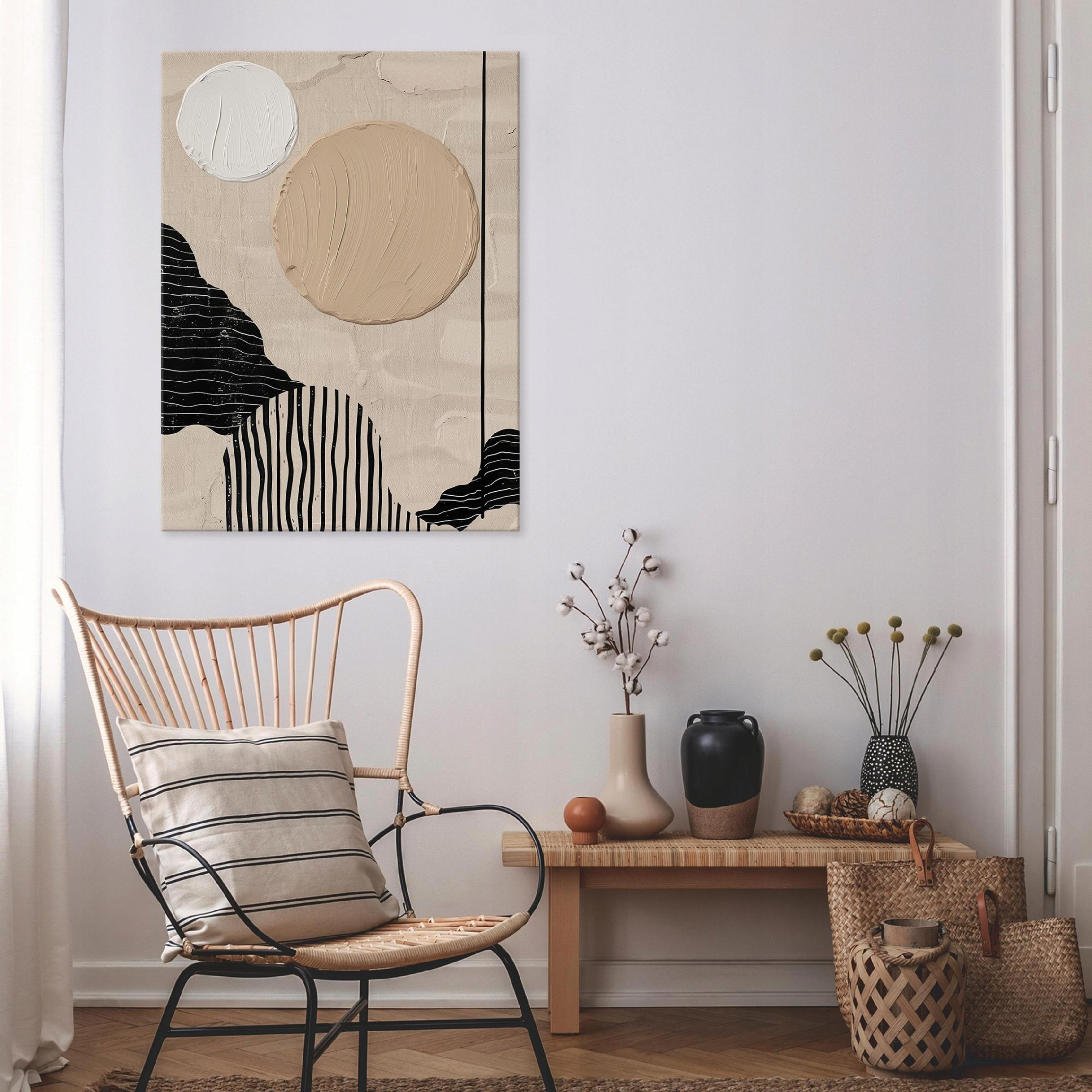 BILDER auf Leinwand Abstrakt Boho 100x70 - Multicolor, Holzwerkstoff (70/100cm) - Wallarena