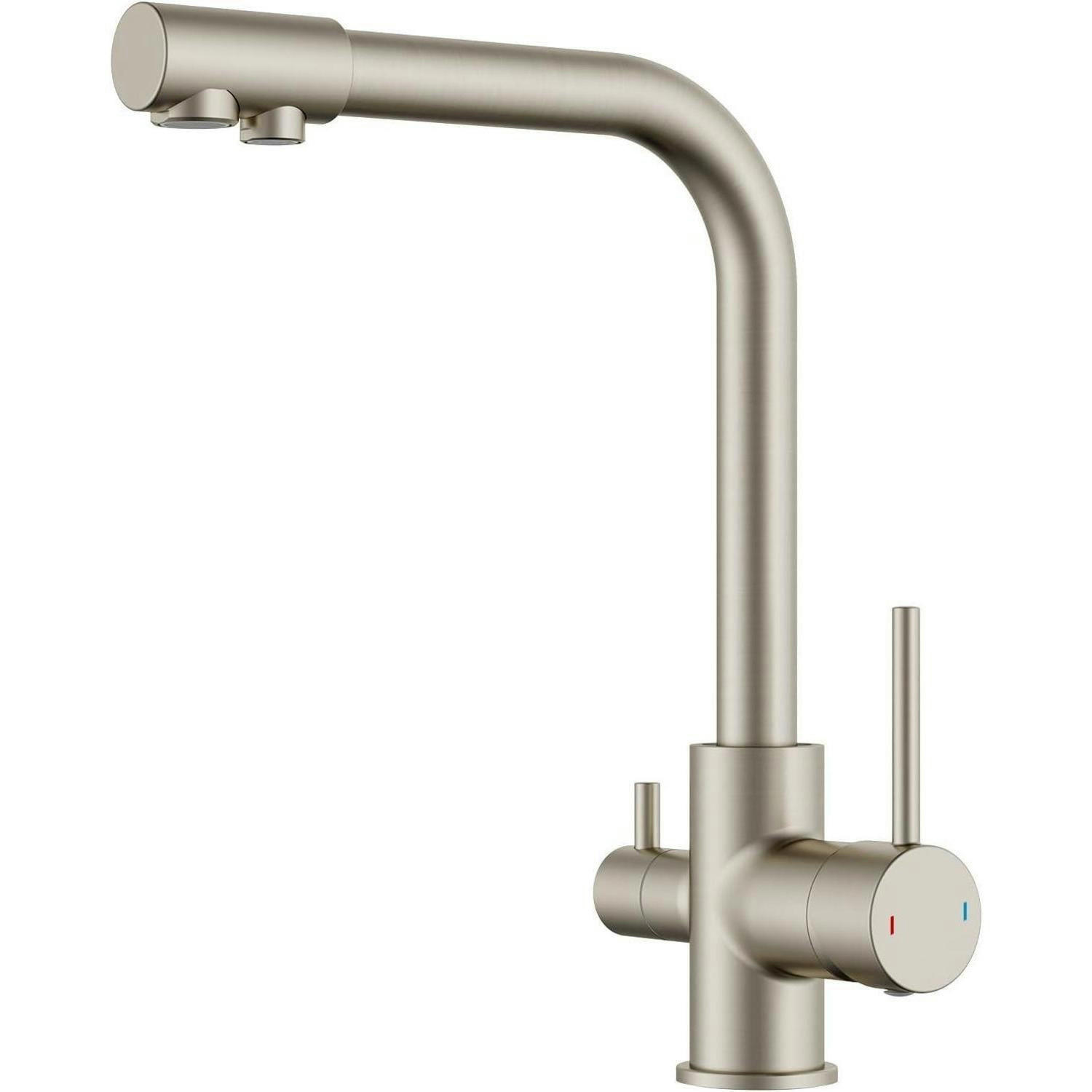 KÜCHENARMATUR 3 Wege mit Trinkwasserauslauf Edelstahl - Silberfarben, Metall (20.3/5.1/27.4cm)
