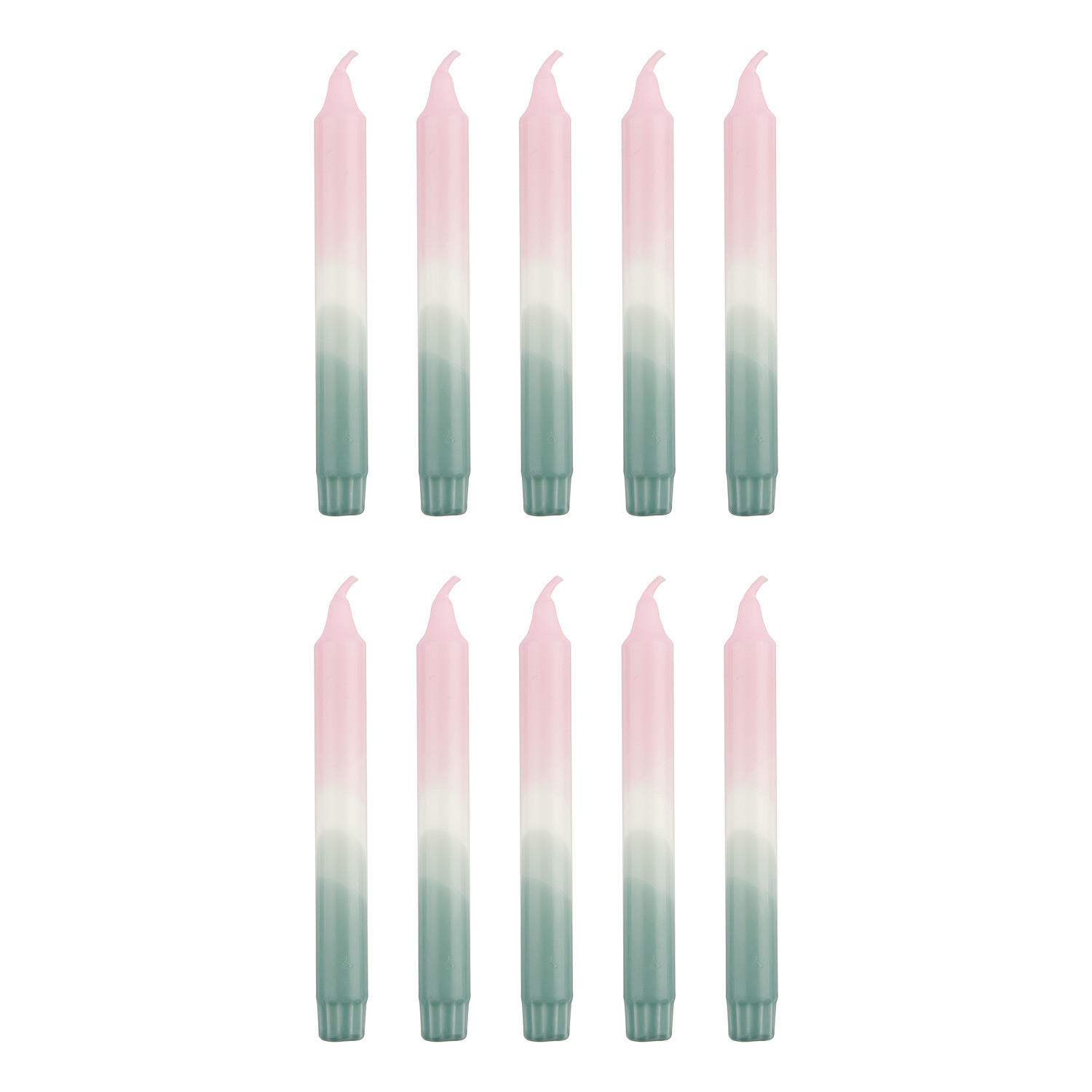 STABKERZE (10er Set) Dip-Dye - Rosa, Naturmaterialien (2/20/2cm) - Butlers