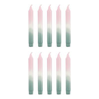 STABKERZE (10er Set) Dip-Dye - Rosa, Naturmaterialien (2/20/2cm) - Butlers