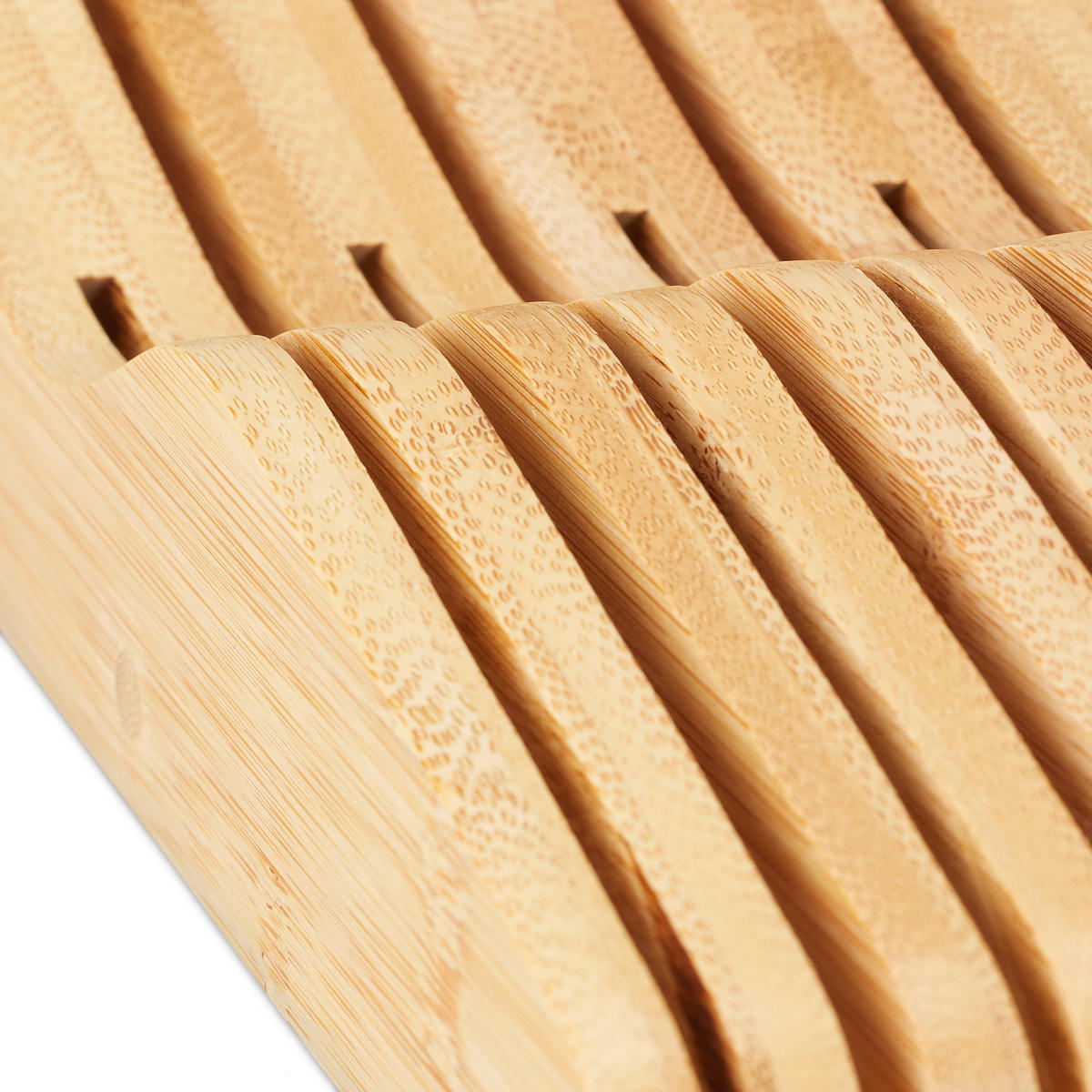 MESSERBLOCK - Hellbraun, Holz (17/5/40cm) - Relaxdays