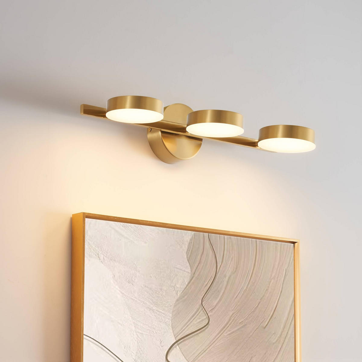 WANDLEUCHTE Syloria, Messing und Weiß, 52cm - Messingfarben, Metall (12/12/52cm) - KOSILUM