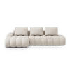 AUSKLAPPBARES-ECKSOFA links mit Container Linz aus strukturiertem Stoff beige 3 Sitzplätze - Beige, Textil (142/275cm) - Cosmopolitan Design