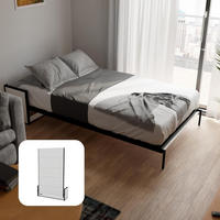 SCHRANKBETT Murphy Studio 120x200 Vertikal, mit Gasdruckfeder-Mechanismus - Schwarz/Graphitfarben, Holzwerkstoff/Metall (120/200cm) - WallBedKing