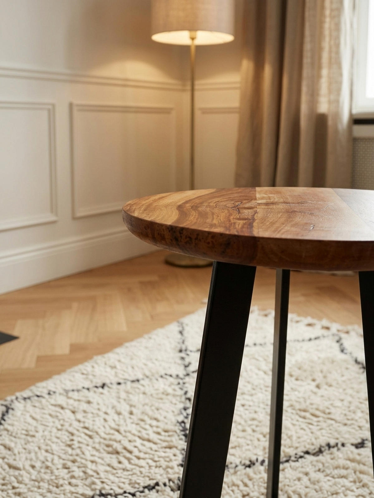 BEISTELLTISCH – Holz Metall Braun Schwarz 40x40 cm Industrial Maserung - Schwarz/Braun, Holz/Metall (35/35/45cm) - KADIMA DESIGN