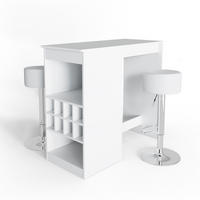 BARTISCH-SET Ross Weiß 115 x 50 cm mit 2 Barhockern - Weiß, Holzwerkstoff (115/104.6/50cm) - Vicco