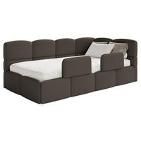 JUGENDBETT Cloudy rechts mit Rausfallschutz Bouclé Braun - Braun, Kunststoff/Textil (90/200cm) - Selsey