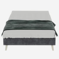 SÄNGRAM 160/200 cm, grå, velour, utan huvudgavel - Grå, Trä (160/200cm) - SHOPENTRA