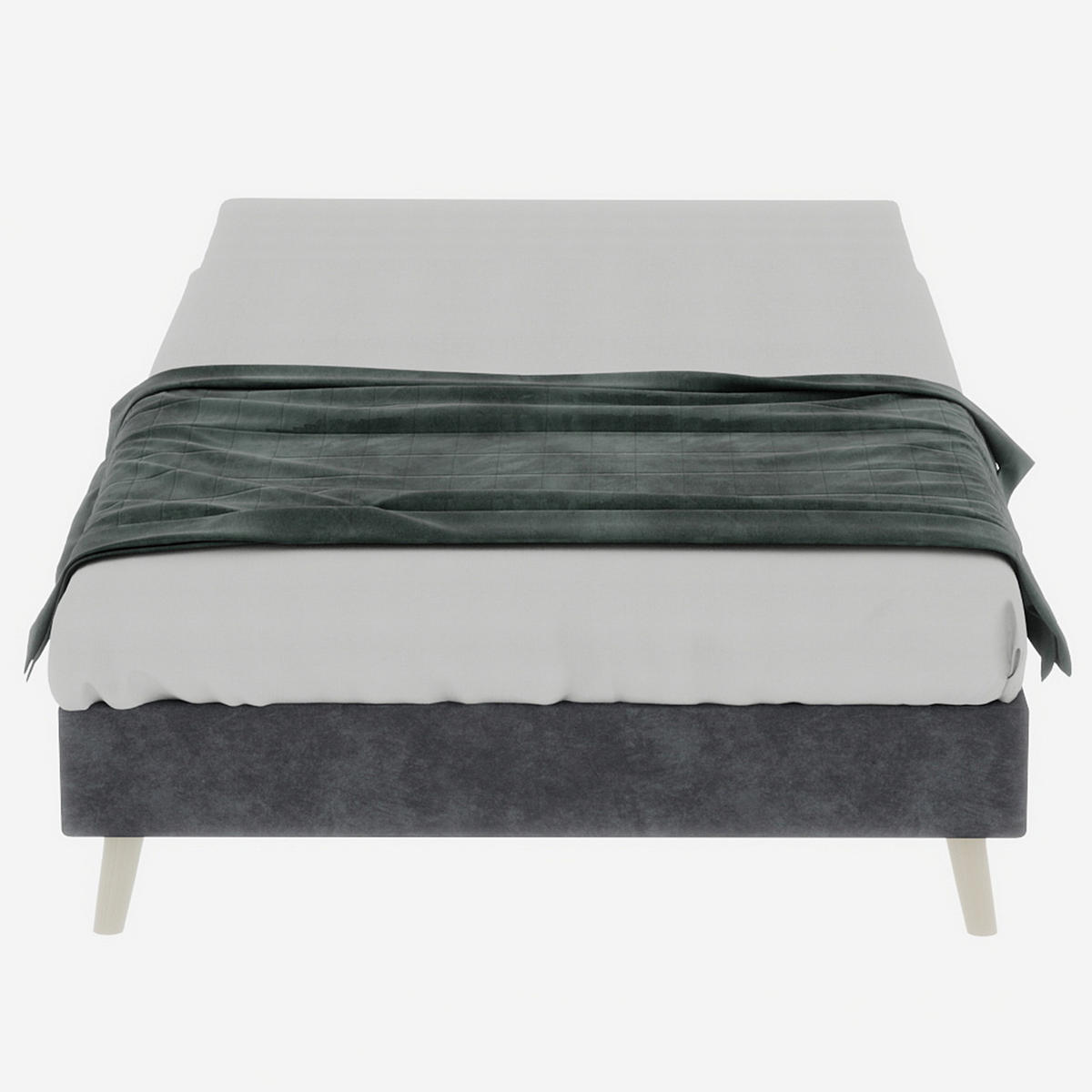 POLSTERBETT 90x200 cm niedrig ohne Stauraum grau - Grau, Textil (90/200cm) - LEBENLANG