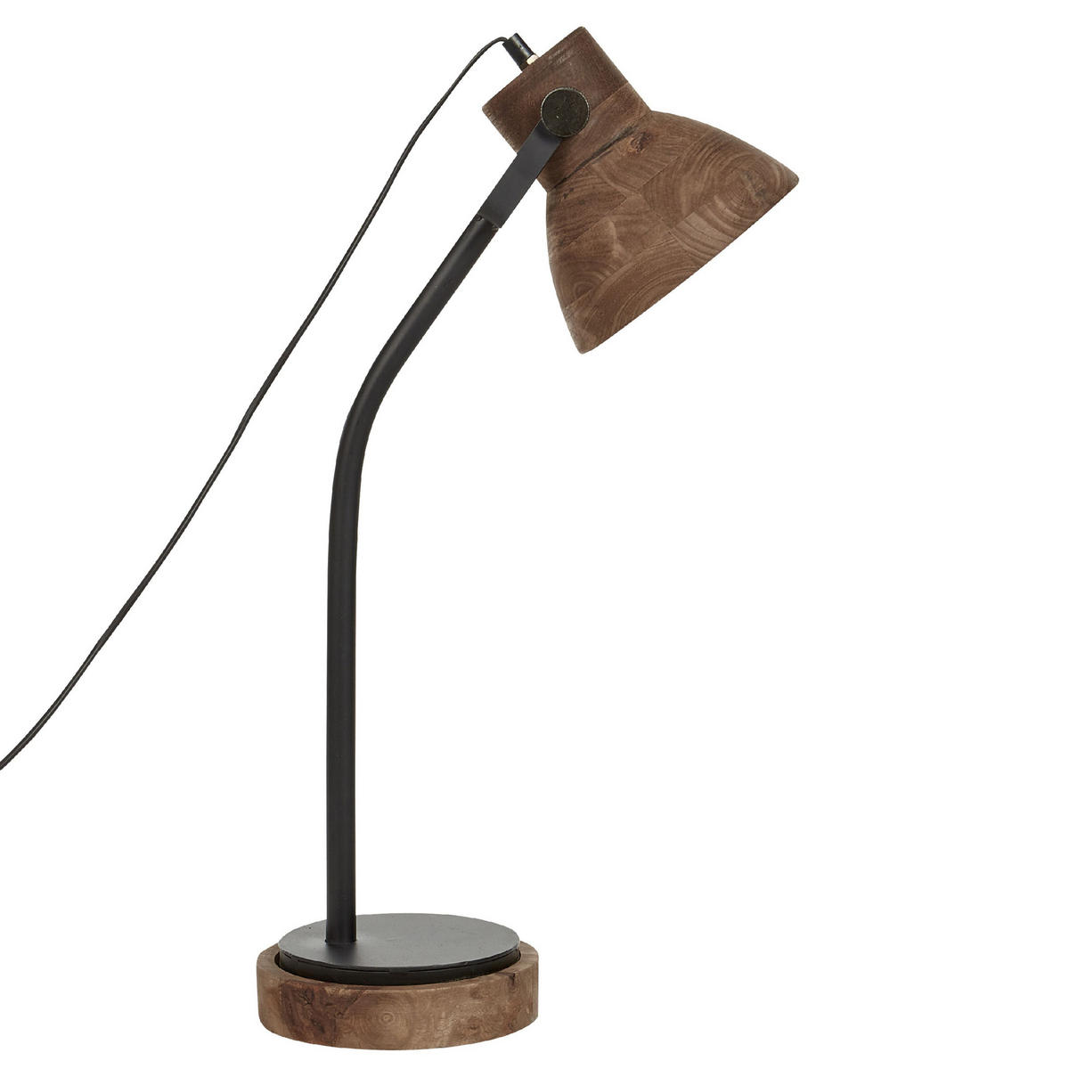 SCHREIBTISCHLAMPE Kolar 18/18/62 cm - Dunkelbraun, Holz (18/18/62cm) - Beliani