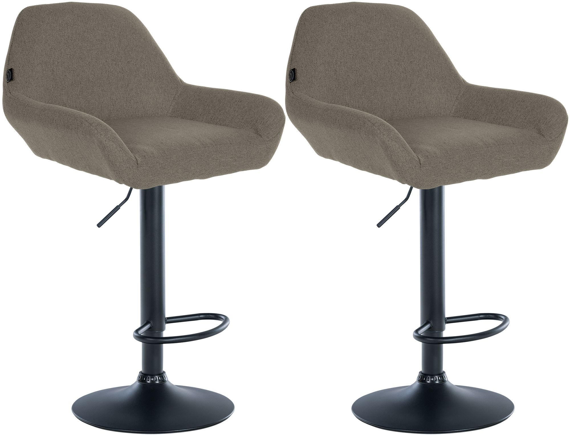 BARHOCKER 2 Stoff Taupe - Taupe/Schwarz, Textil/Metall (51/89/52cm) - CLP
