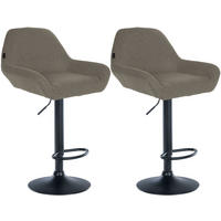 BARHOCKER 2 Stoff Taupe - Taupe/Schwarz, Textil/Metall (51/89/52cm) - CLP