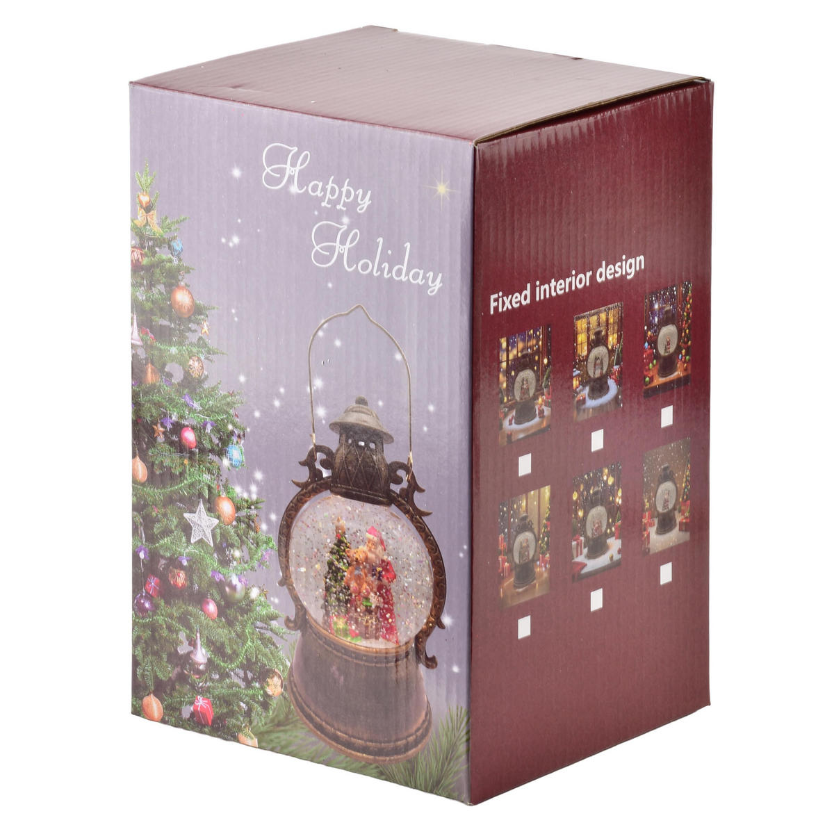 WEIHNACHTSLATERNE Santa Lila Gold Led-Musikfunktion - Braun, Kunststoff (13/22/13cm) - Mondex