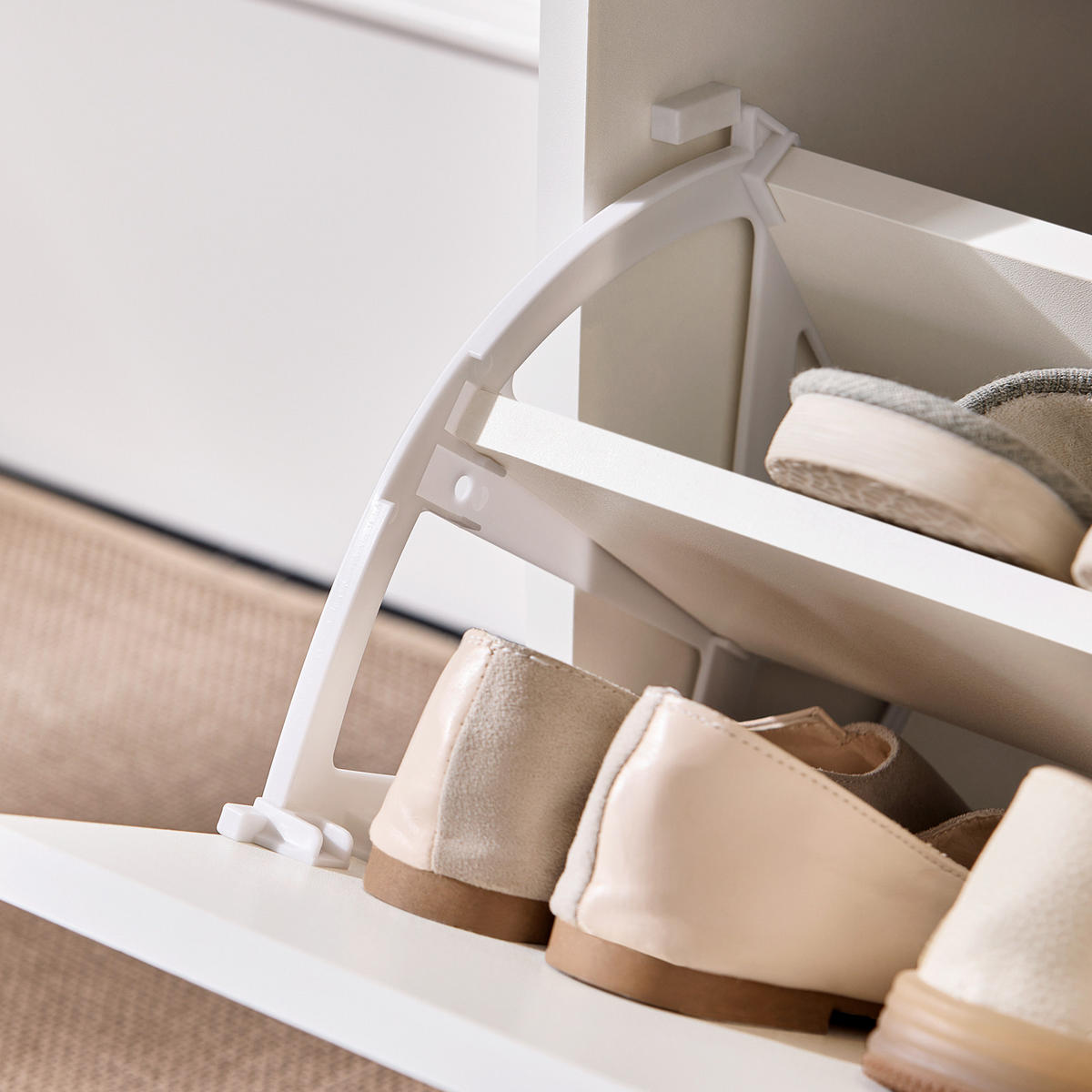 SCHUHSCHRANK Weiß - Weiß, Holzwerkstoff (60/90/30cm) - SoBuy