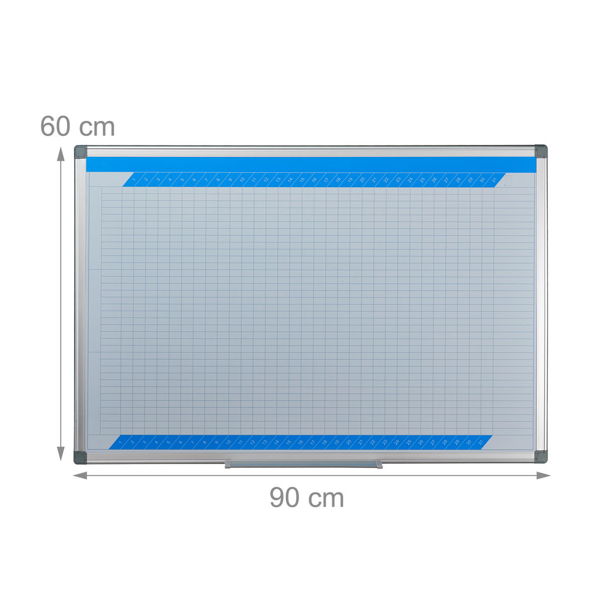WHITEBOARD Planer - Weiß, Metall (90/60/5cm) - Relaxdays