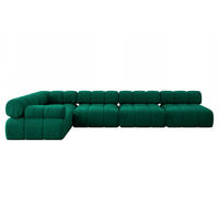 ECKSOFA modulares Sofa Mende-L3 - 380x190x70 cm Dunkelgrün Velours - Dunkelgrün, Holzwerkstoff/Textil (380/190cm) - ALTDECOR