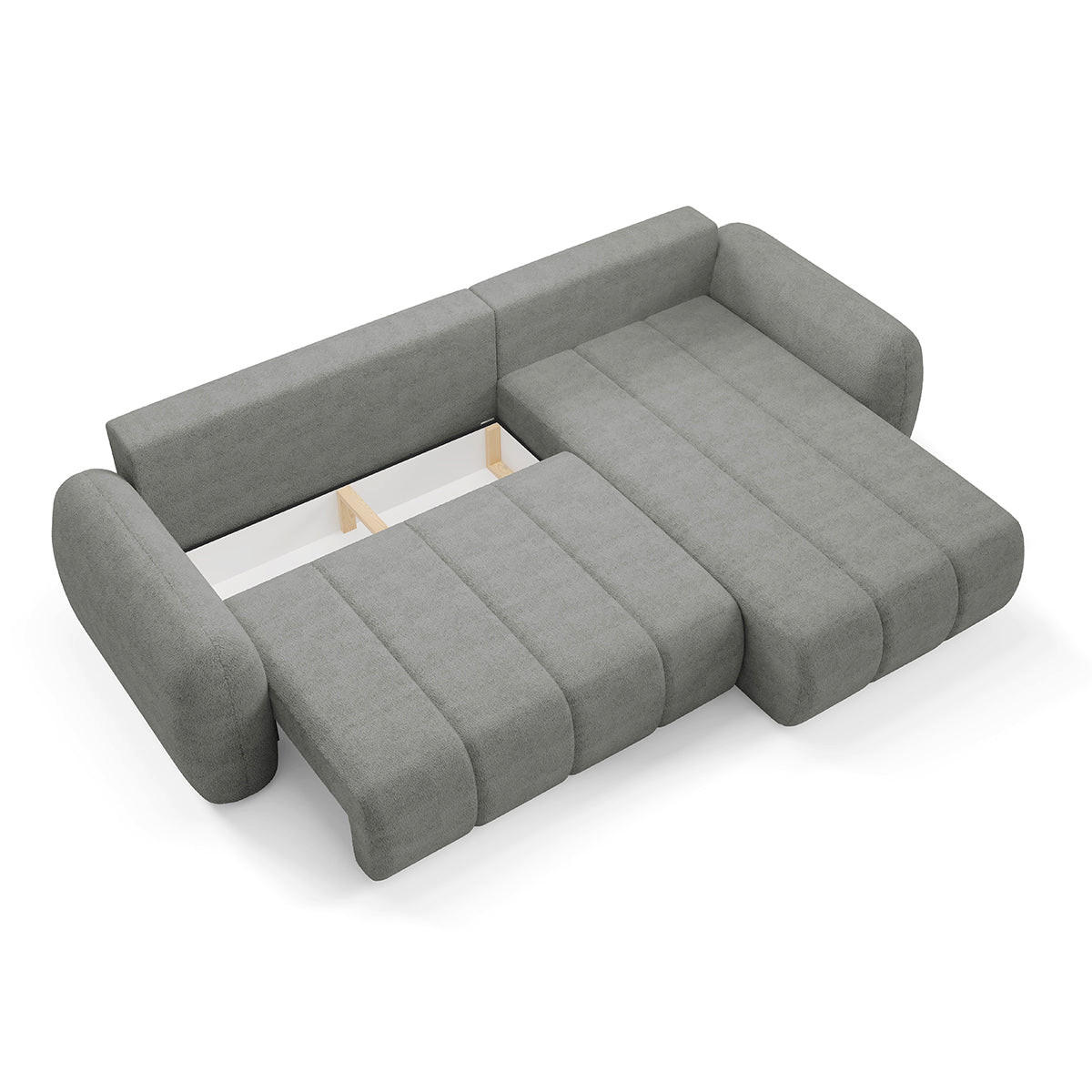 ECKSOFA Cesar 3 Sitzplätze Hellgrau - Grau, Holz (304/190cm) - Petits-meubles