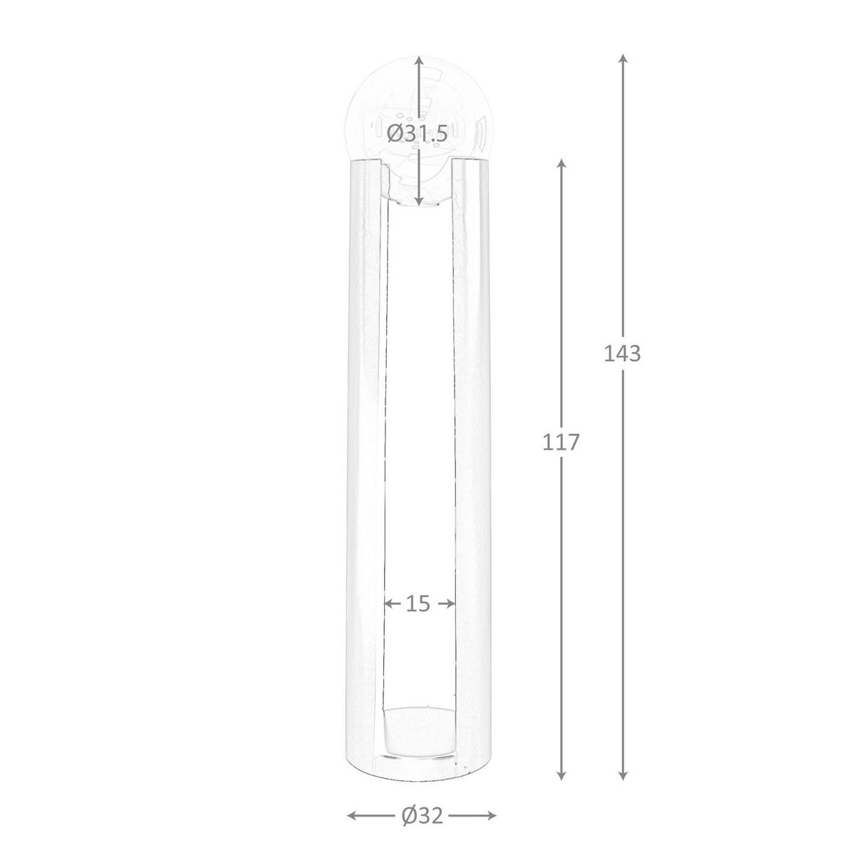 STEHLEUCHTE aus Rauchglas und schwarzem Stahl Ø32/143 cm - Schwarz, Glas/Metall (32/32/143cm) - The Lumine