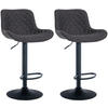 BARHOCKER 2er Set Stoff schwarz - Schwarz, Textil/Metall (48/81/54cm) - CLP