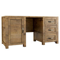 SCHREIBTISCH RABO mit Schubladen und Tür, Lefkas Eiche - Eichefarben/Braun, Holz (62/167/80cm) - KONSIMO®