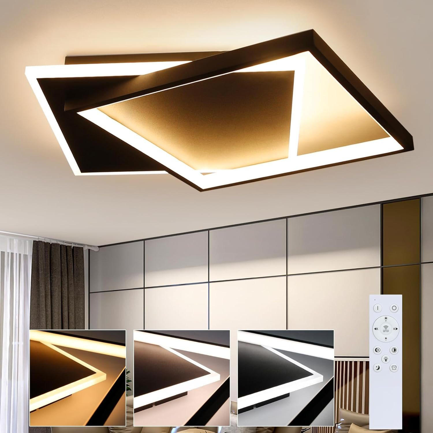 LED-DECKENLEUCHTE Daniela 44/40/6 cm - Schwarz, Metall (44/40/6cm) - Nettlife