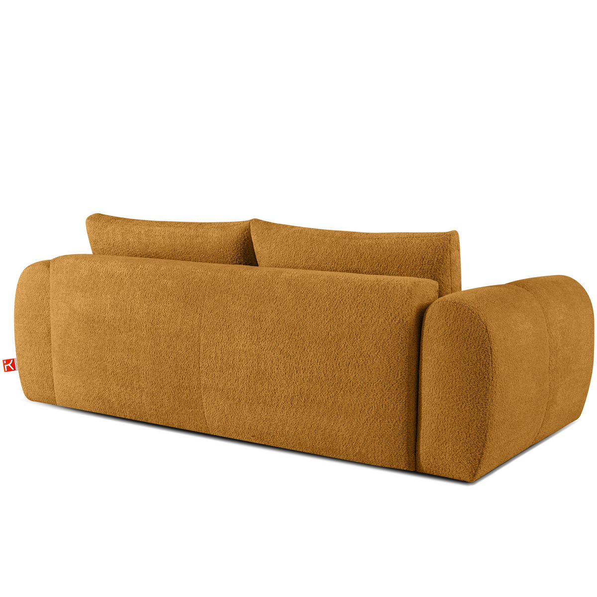 SOFA LIRA mit Pouf, Honigfarben, Bouclé - Honig, Holz/Holzwerkstoff (96/43/50cm) - KONSIMO®