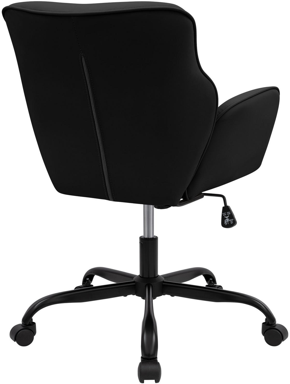 DREHSTUHL Lederlook Schwarz - Schwarz, Textil (62/86/68cm) - CLP