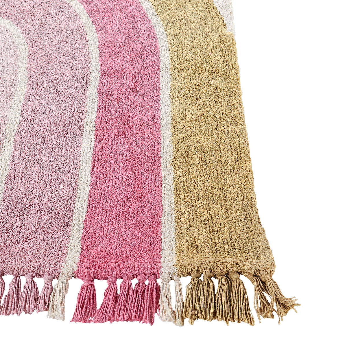 BARNMATTA rosa 140/200 cm bomull Tatarli - Beige, Textil (140/200cm) - Beliani