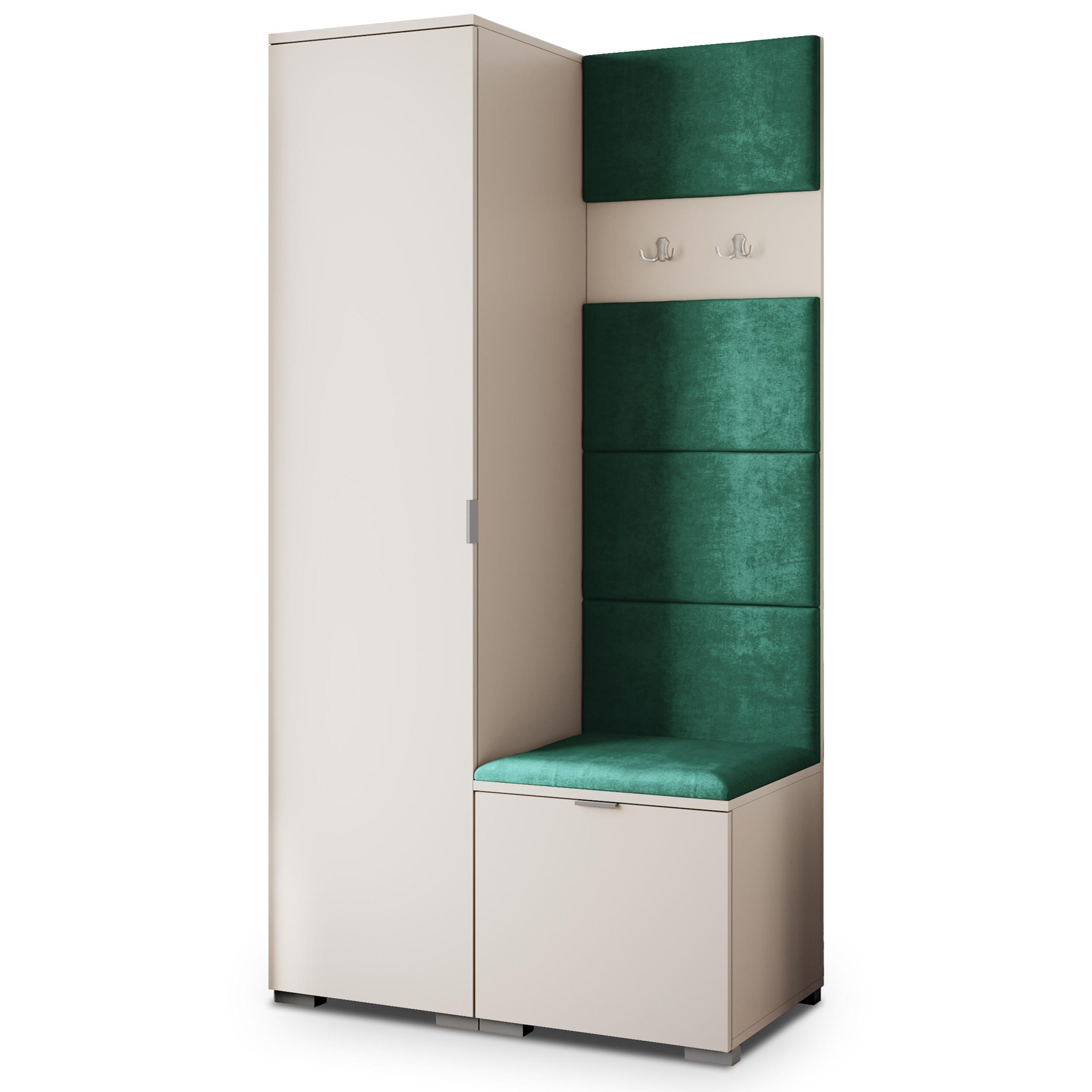 Masseno Garderobenschrank Kaschmir, Grün 95x181x51 cm