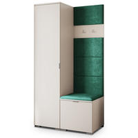 GARDEROBENSCHRANK LORI 95/181/51 cm Modern Garderobe-Set Kaschmir - Kaschmir/Grün, Holzwerkstoff (95/181/51cm) - MASSENO