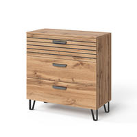 KOMMODE Amber Eiche Wotan 80 x 82 cm mit 3 Schubladen - Eiche Wotan, Holzwerkstoff (80/82/38cm) - Vicco