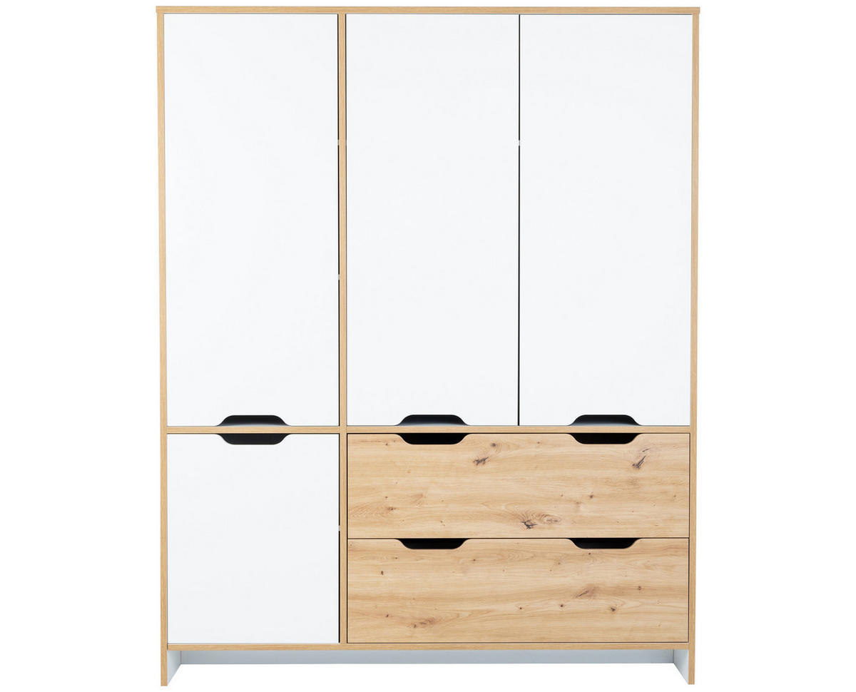 KLEIDERSCHRANK Maxim 150/189/49 cm Soft-Close Weiß Artisan Oak - Weiß/Eiche Artisan, Holzwerkstoff (150/189/49cm) - arthur berndt