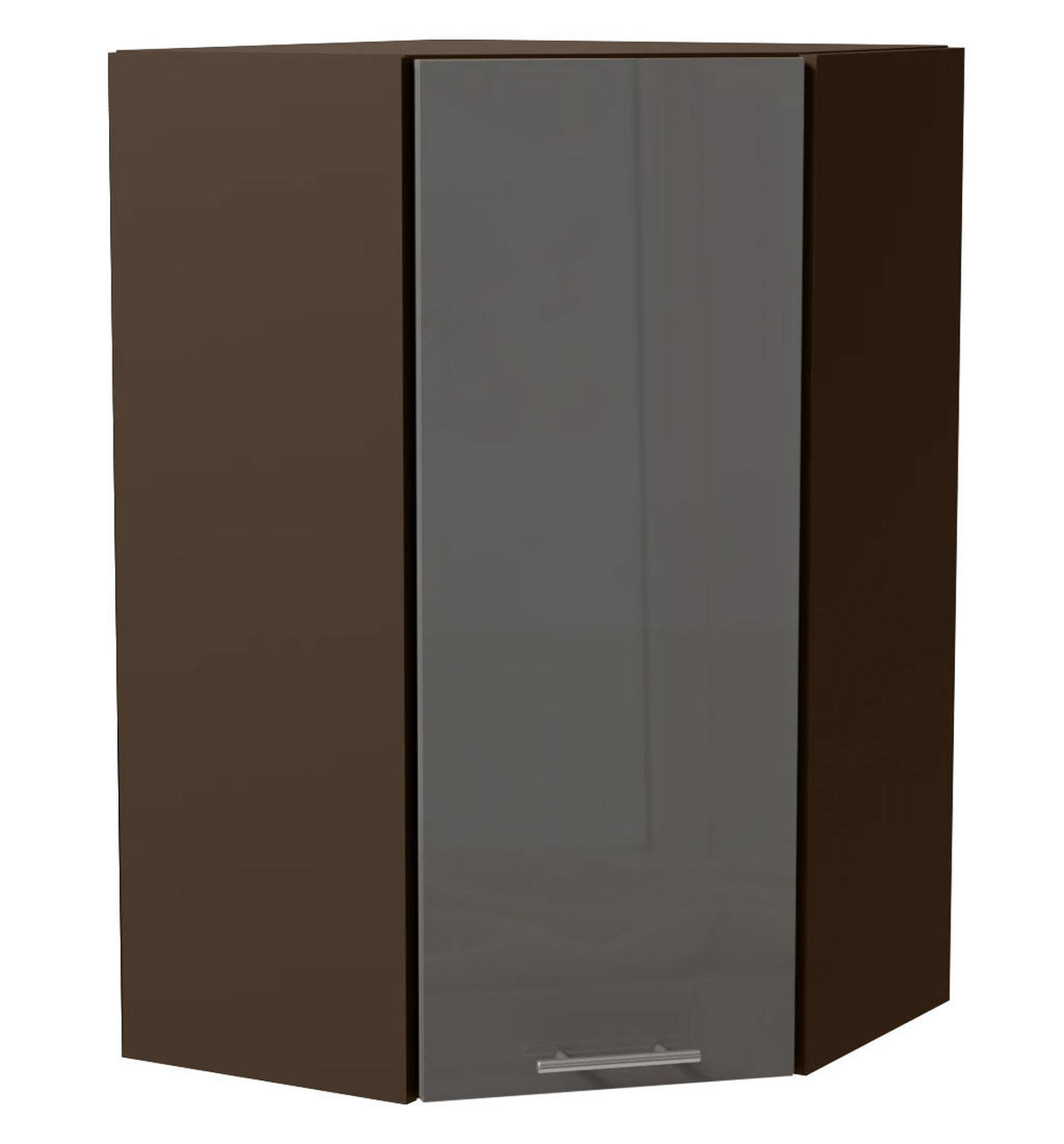 ECK-HÄNGESCHRANK Essen W4/10/60 Grau Hochglanz / Lava Matt 60 / 60 / 96cm - Dunkelgrau/Grau, Holz/Holzwerkstoff (60/96/60cm) - Feldmann-Wohnen