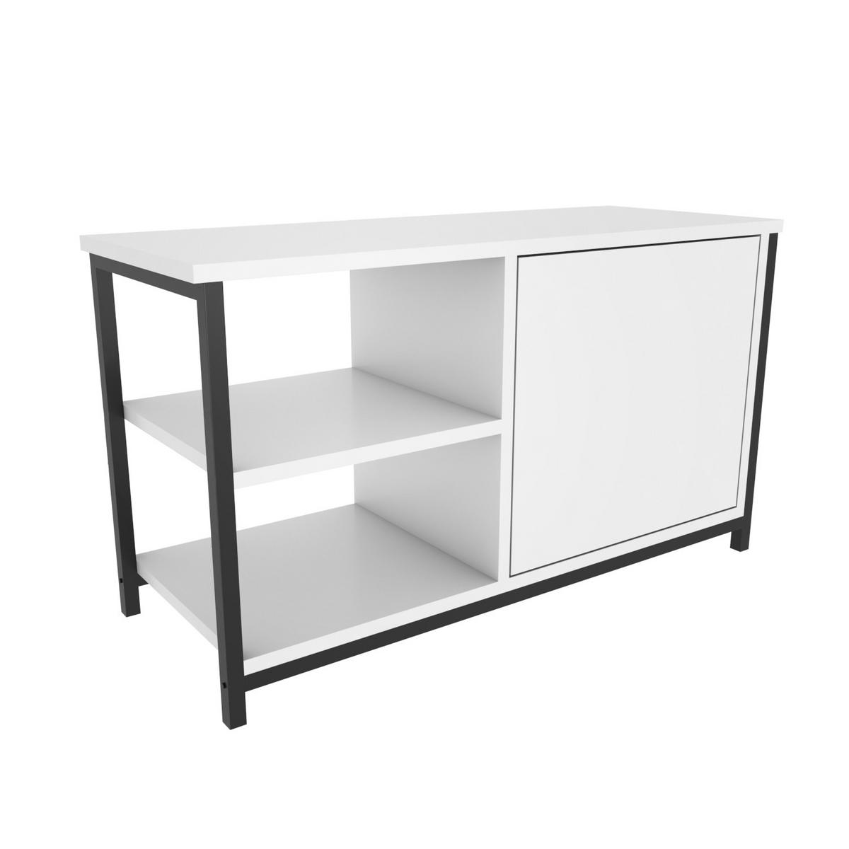 TV Unit Muskegon Schwarz Weiß - Schwarz/Weiß, Holzwerkstoff (90/51/36cm) - Decorotika
