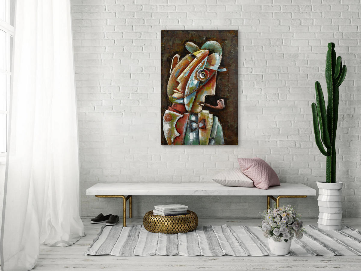 METALLBILD Bunt 60/90 cm - Multicolor, Metall (4.2/90cm) - KUNSTLOFT