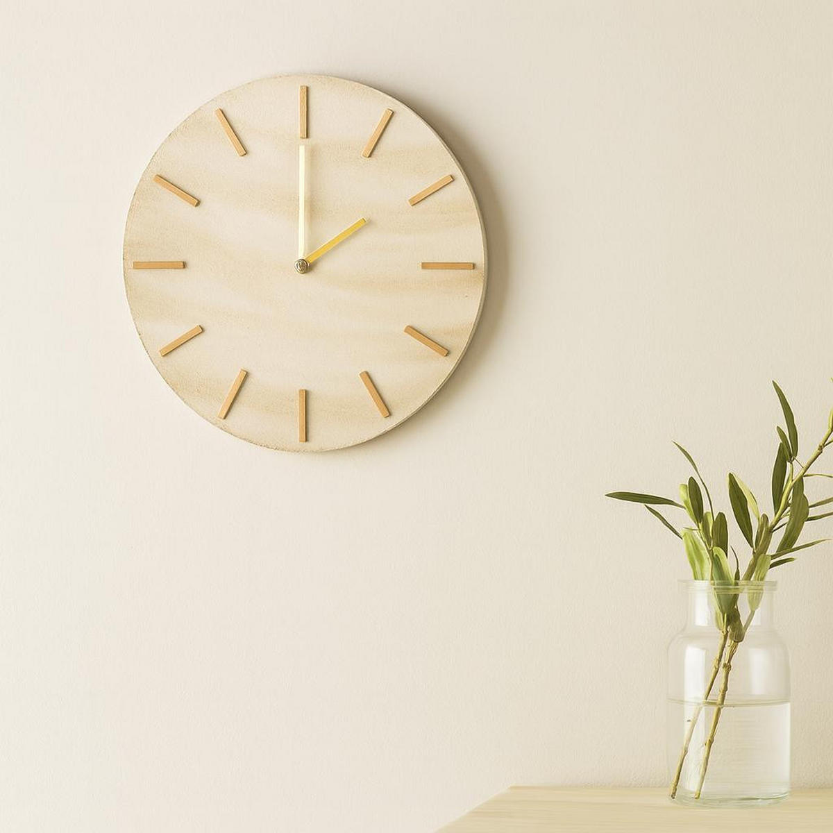 WANDUHR Marmoroptik Sum 30/30/5 cm - Beige, Holzwerkstoff (30/5/30cm) - Home Styling Collection