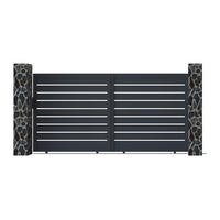 SCHIEBETOR - 348cm x 4.5cm - Aluminium - anthrazitgrau - PRIMO - Anthrazit, Metall (348/181cm) - Vente-Unique