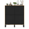KOMMODE Apollo 4D Eiche wotan Schwarz Matt mit metallbeinen 113 cm - Schwarz, Holzwerkstoff/Metall (113/127/35cm) - Meble Lindner