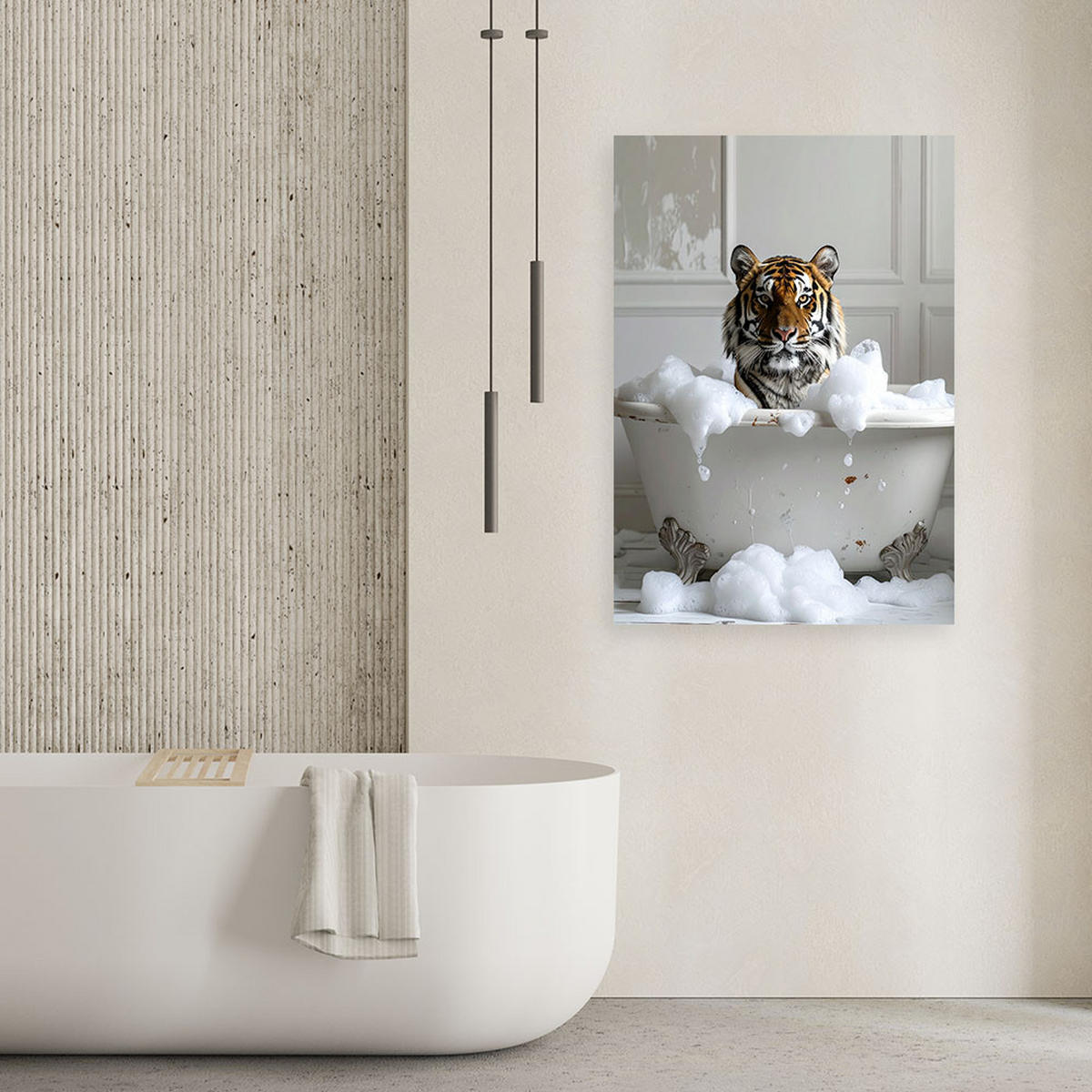 LEINWANDBILD Tiere 80x120cm - Weiß, Textil (80/120cm) - Feeby