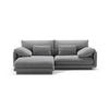 ECKSOFA links Torino aus Samt hellgrau 3 Sitzplätze - Hellgrau, Textil (170/220cm) - Micadoni