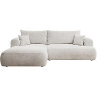 ECKSOFA Ovo Cord mit Cordbezug Weiß, links - Schwarz/Weiß, Textil (260/165cm) - Selsey